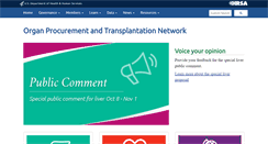 Desktop Screenshot of optn.transplant.hrsa.gov