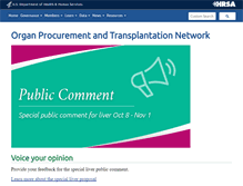 Tablet Screenshot of optn.transplant.hrsa.gov